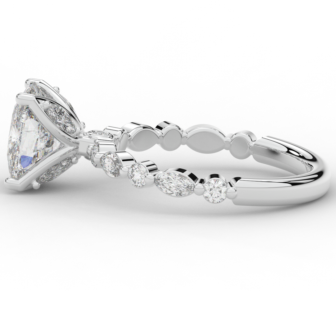 2.60CT.TW CUSHION LAB DIAMOND SOLITAIRE ENGAGEMENT RING - Nazarelle