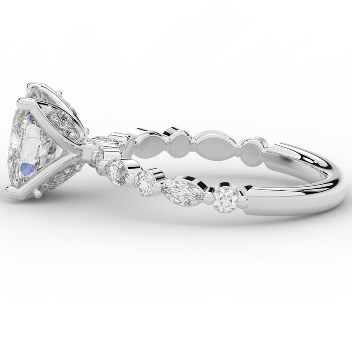 2.60CT.TW CUSHION LAB DIAMOND SOLITAIRE ENGAGEMENT RING - Nazarelle