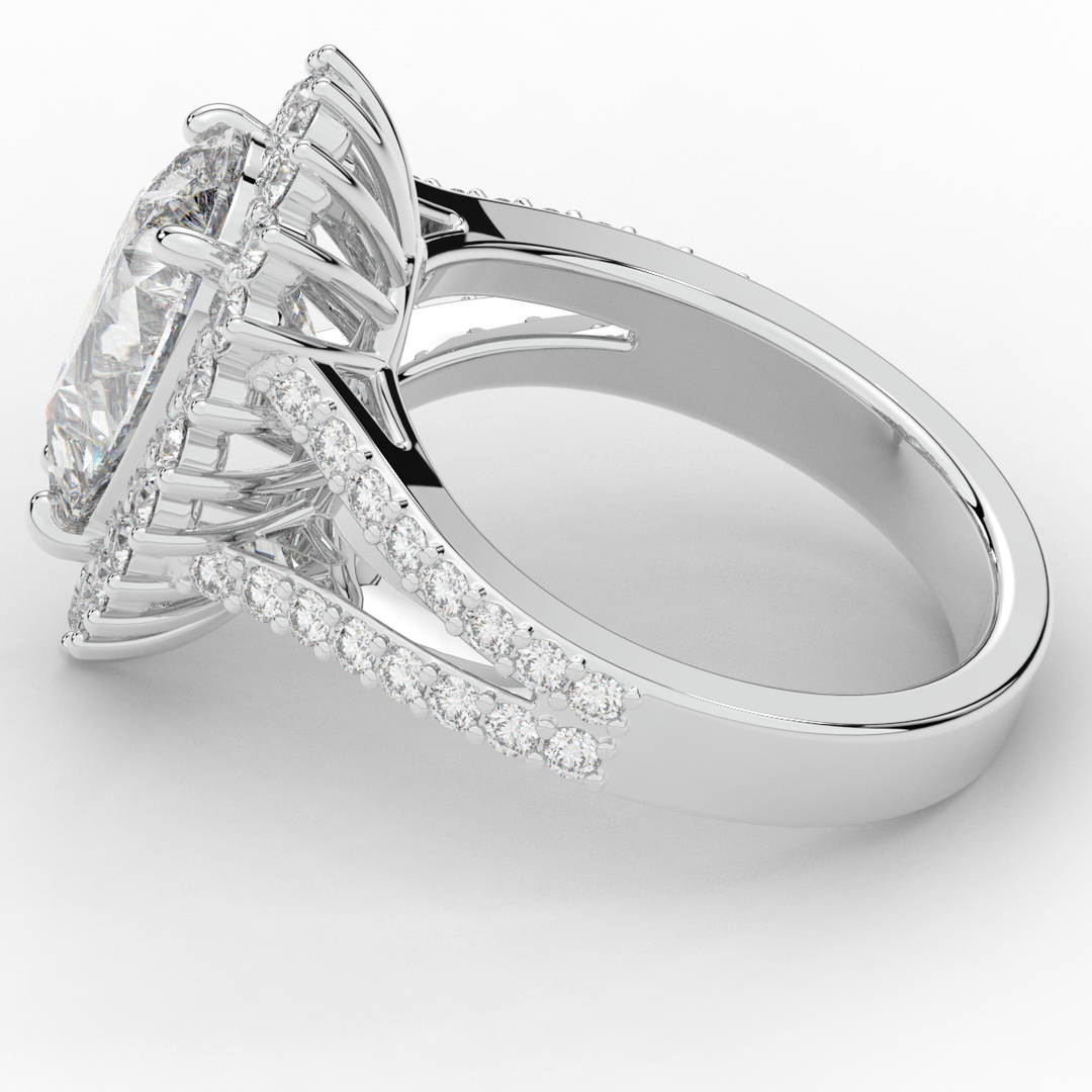 3.60CT.TW ROUND LAB DIAMOND ENGAGEMENT RING - Nazarelle