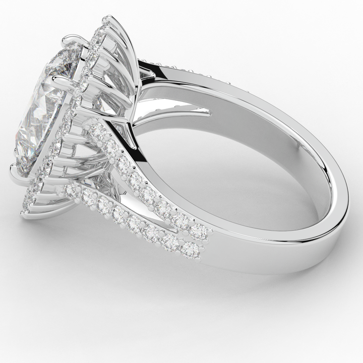 3.60CT.TW ROUND LAB DIAMOND ENGAGEMENT RING - Nazarelle