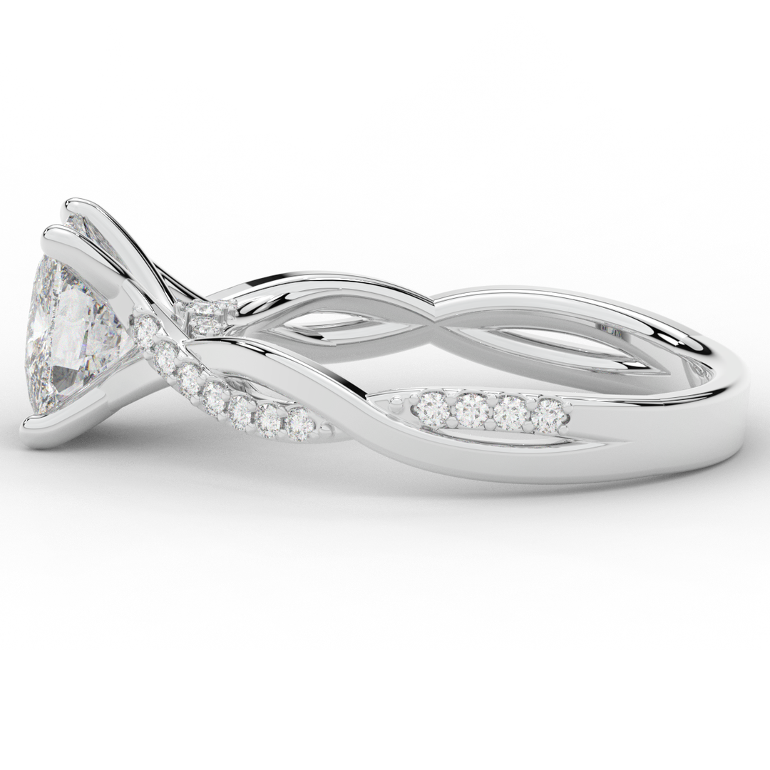 1.70CT.TW CUSHION LAB DIAMOND TWIST BAND ENGAGEMENT RING - Nazarelle