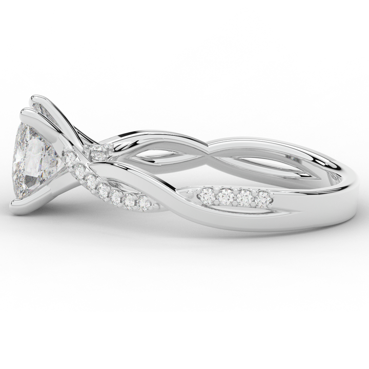 1.70CT.TW CUSHION LAB DIAMOND TWIST BAND ENGAGEMENT RING - Nazarelle