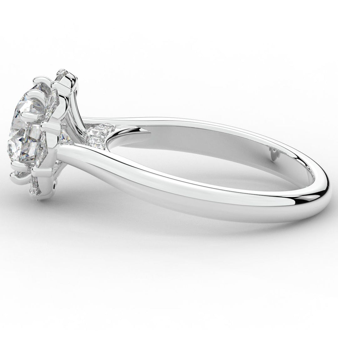 2.40CT.TW ROUND LAB DIAMOND HALO ENGAGEMENT RING - Nazarelle