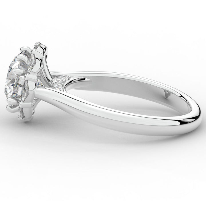 2.40CT.TW ROUND LAB DIAMOND HALO ENGAGEMENT RING - Nazarelle