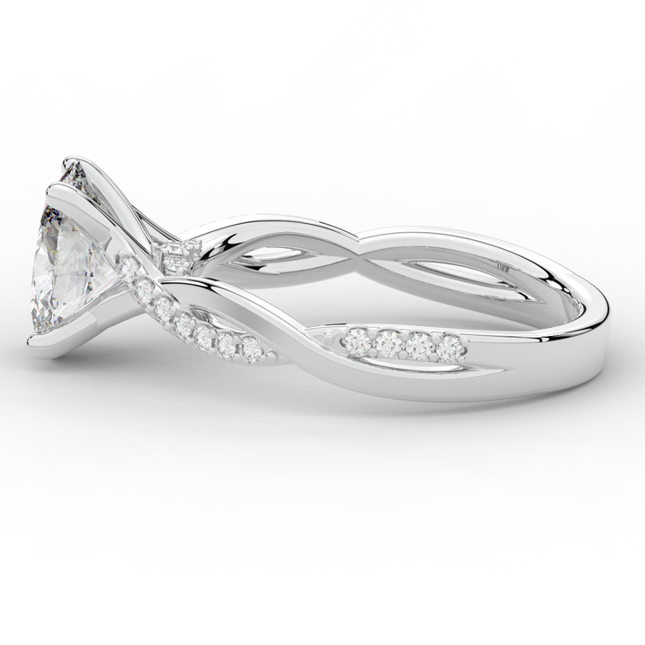 1.70CT.TW OVAL LAB DIAMOND TWIST BAND ENGAGEMENT RING - Nazarelle