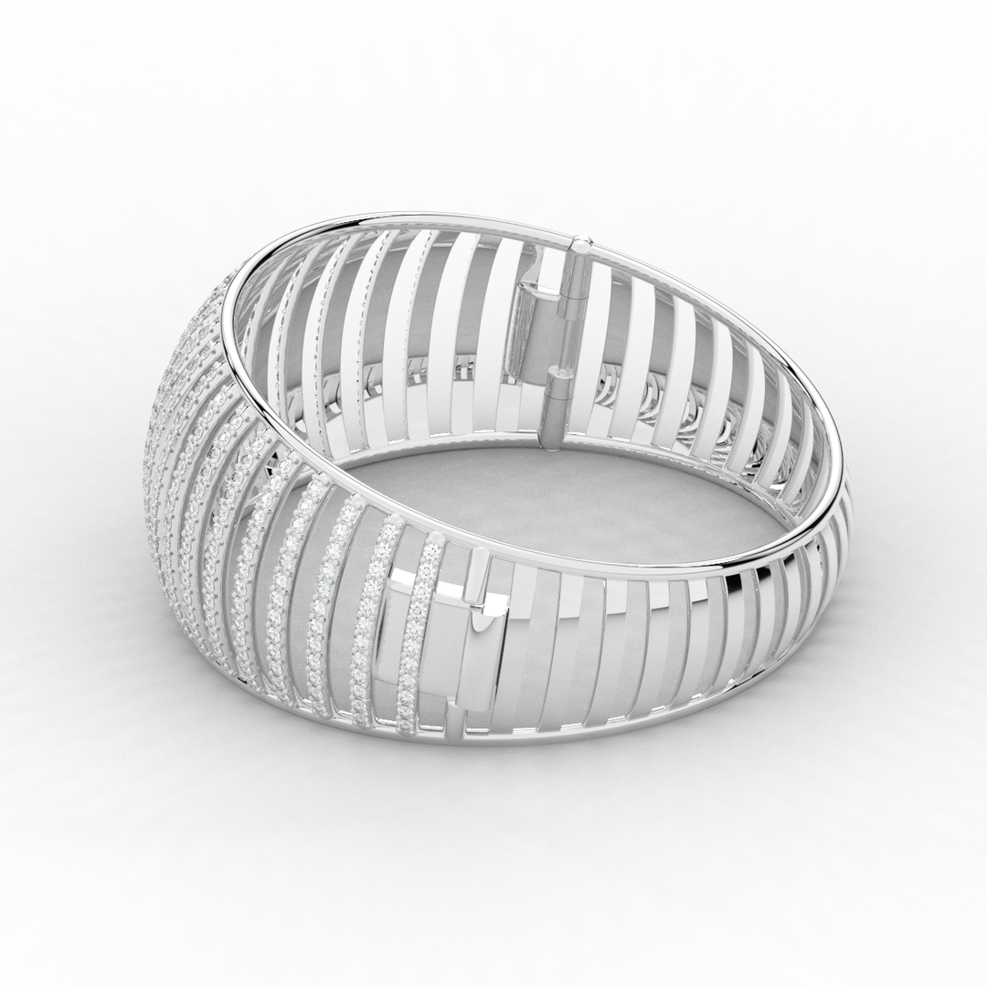 4.00CT.TW ROUND LAB DIAMOND BANGLE - Nazarelle