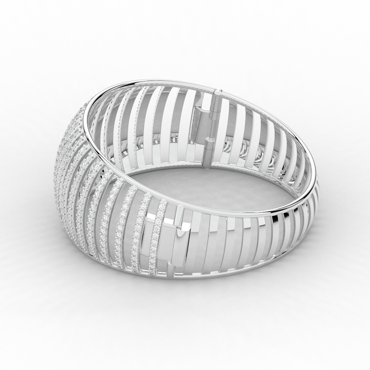 4.00CT.TW ROUND LAB DIAMOND BANGLE - Nazarelle