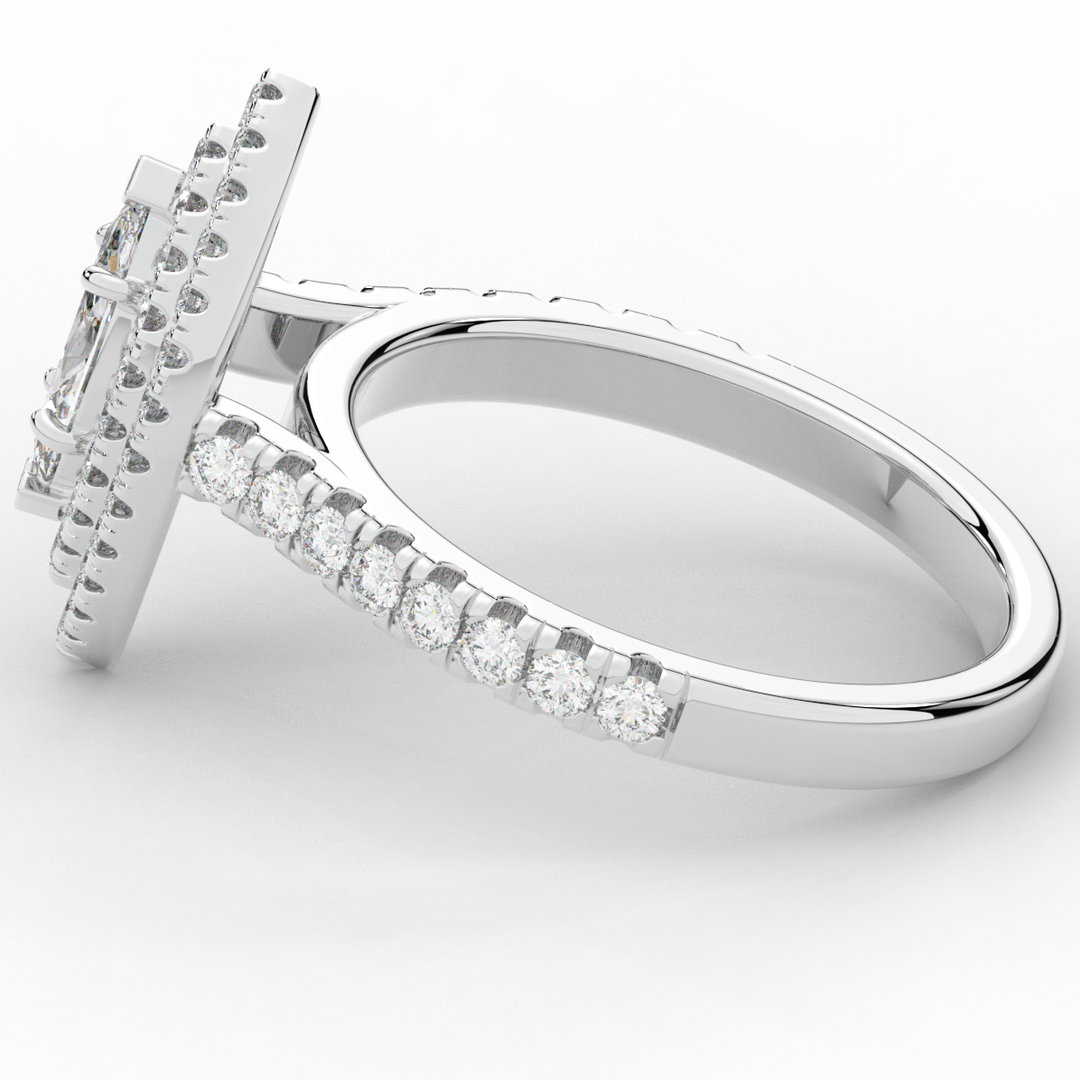 1.00CT.TW MARQUISE LAB DIAMOND HALO ENGAGEMENT RING - Nazarelle