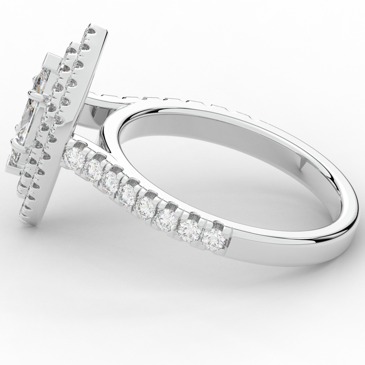 1.00CT.TW MARQUISE LAB DIAMOND HALO ENGAGEMENT RING - Nazarelle