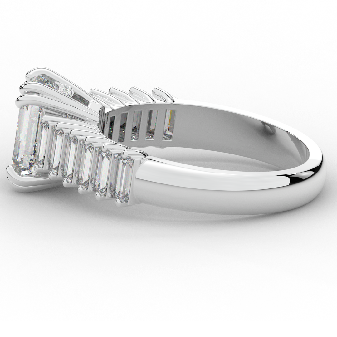 2.60CT.TW EMERALD CUT LAB DIAMOND ENGAGEMENT RING - Nazarelle