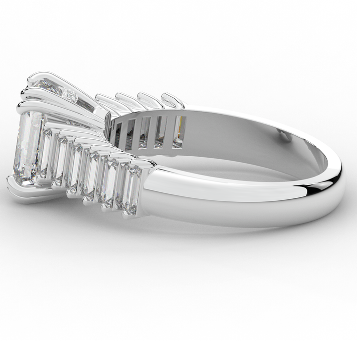 2.60CT.TW EMERALD CUT LAB DIAMOND ENGAGEMENT RING - Nazarelle