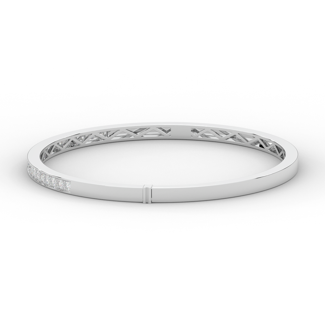 0.90CT.TW ROUND LAB DIAMOND BANGLE - Nazarelle