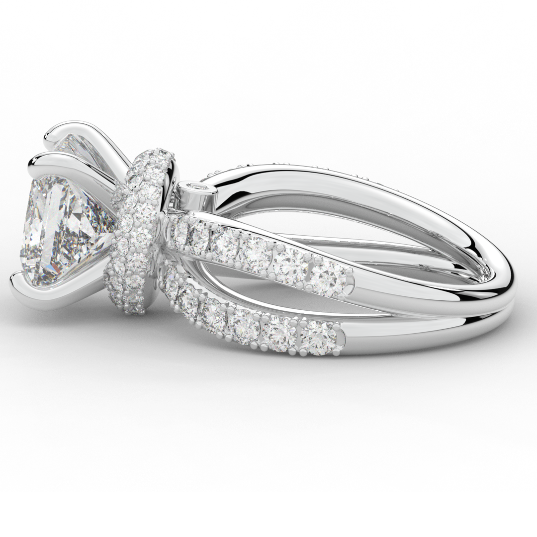 5.25CT.TW PRINCESS LAB DIAMOND ENGAGEMENT RING - Nazarelle