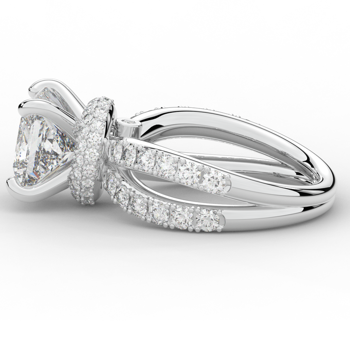 5.25CT.TW PRINCESS LAB DIAMOND ENGAGEMENT RING - Nazarelle