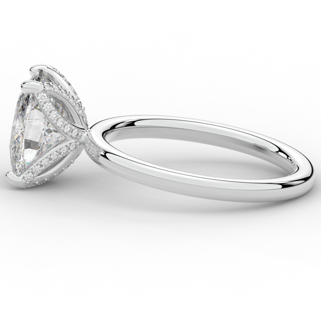 3.10CT.TW CUSHION LAB DIAMOND ENGAGEMENT RING - Nazarelle