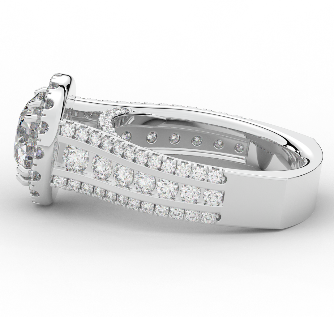 2.90CT.TW ROUND LAB DIAMOND HALO ENGAGEMENT RING - Nazarelle