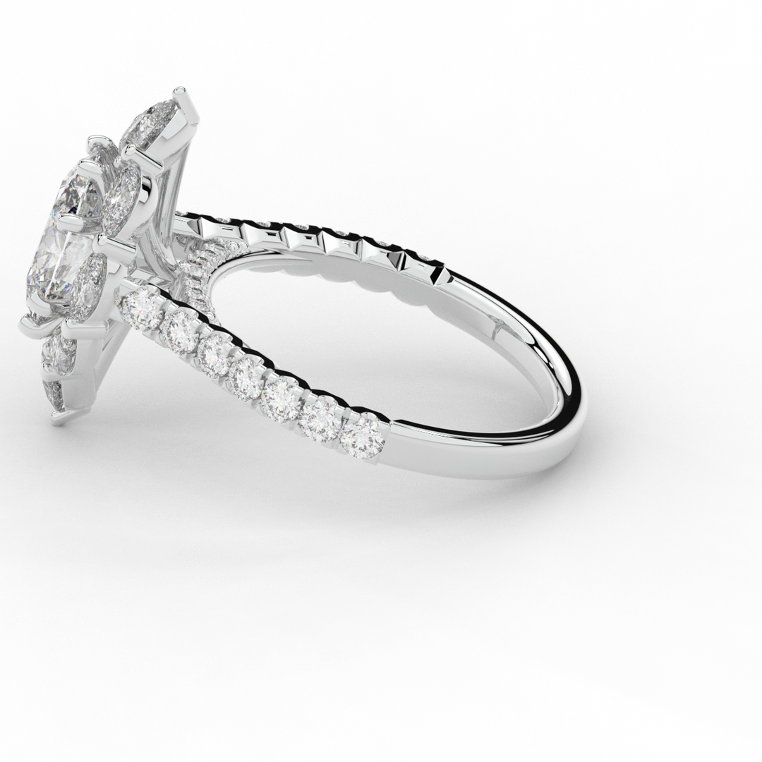 2.75CT.TW OVAL LAB DIAMOND HALO ENGAGEMENT RING - Nazarelle