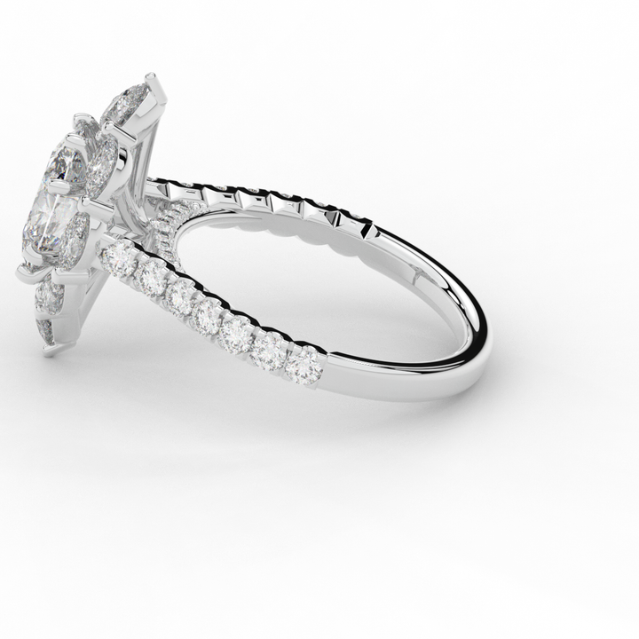 2.75CT.TW OVAL LAB DIAMOND HALO ENGAGEMENT RING - Nazarelle