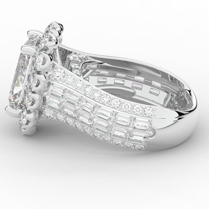 8.00CT.TW RADIANT LAB DIAMOND HALO ENGAGEMENT RING - Nazarelle