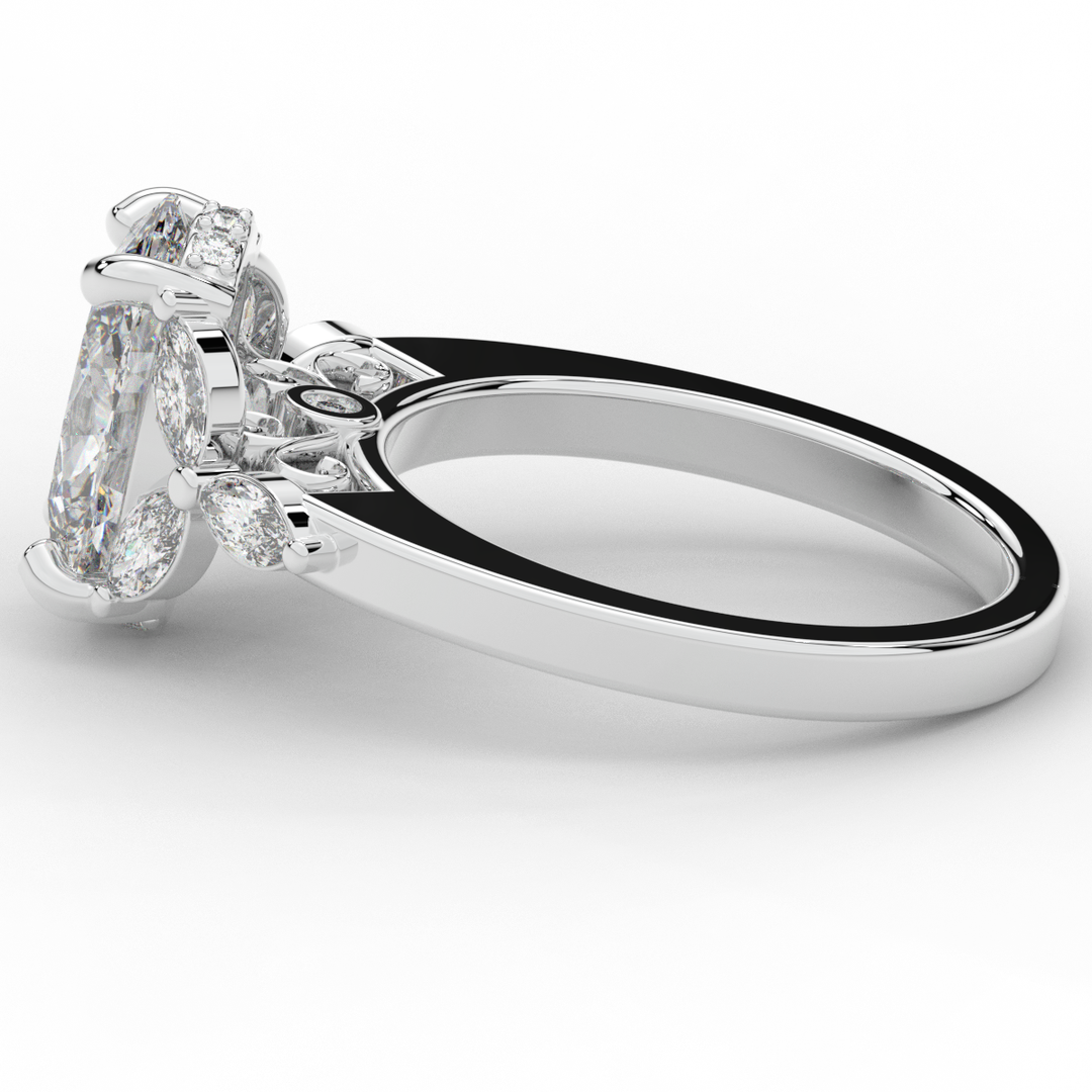 2.85CT.TW OVAL LAB DIAMOND ENGAGEMENT RING - Nazarelle