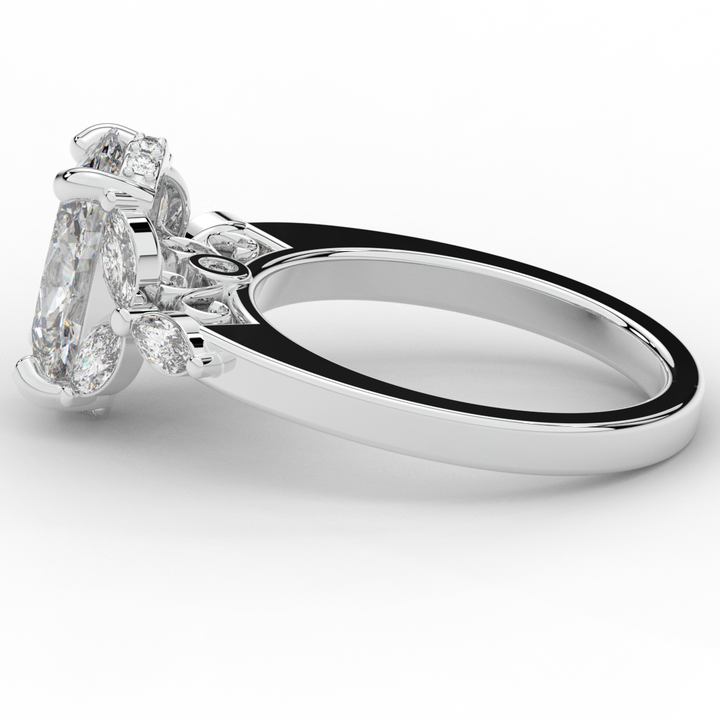 2.85CT.TW OVAL LAB DIAMOND ENGAGEMENT RING - Nazarelle