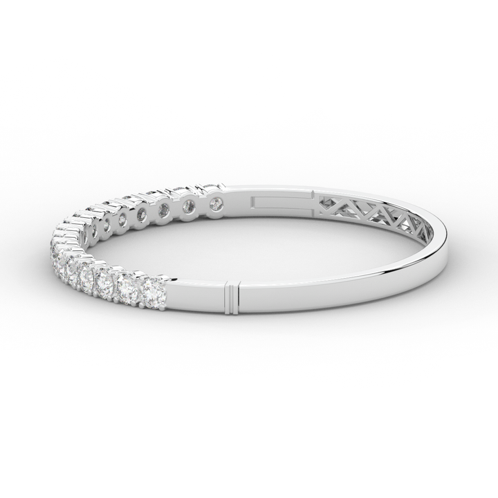 5.00CT.TW ROUND LAB DIAMOND BANGLE - Nazarelle