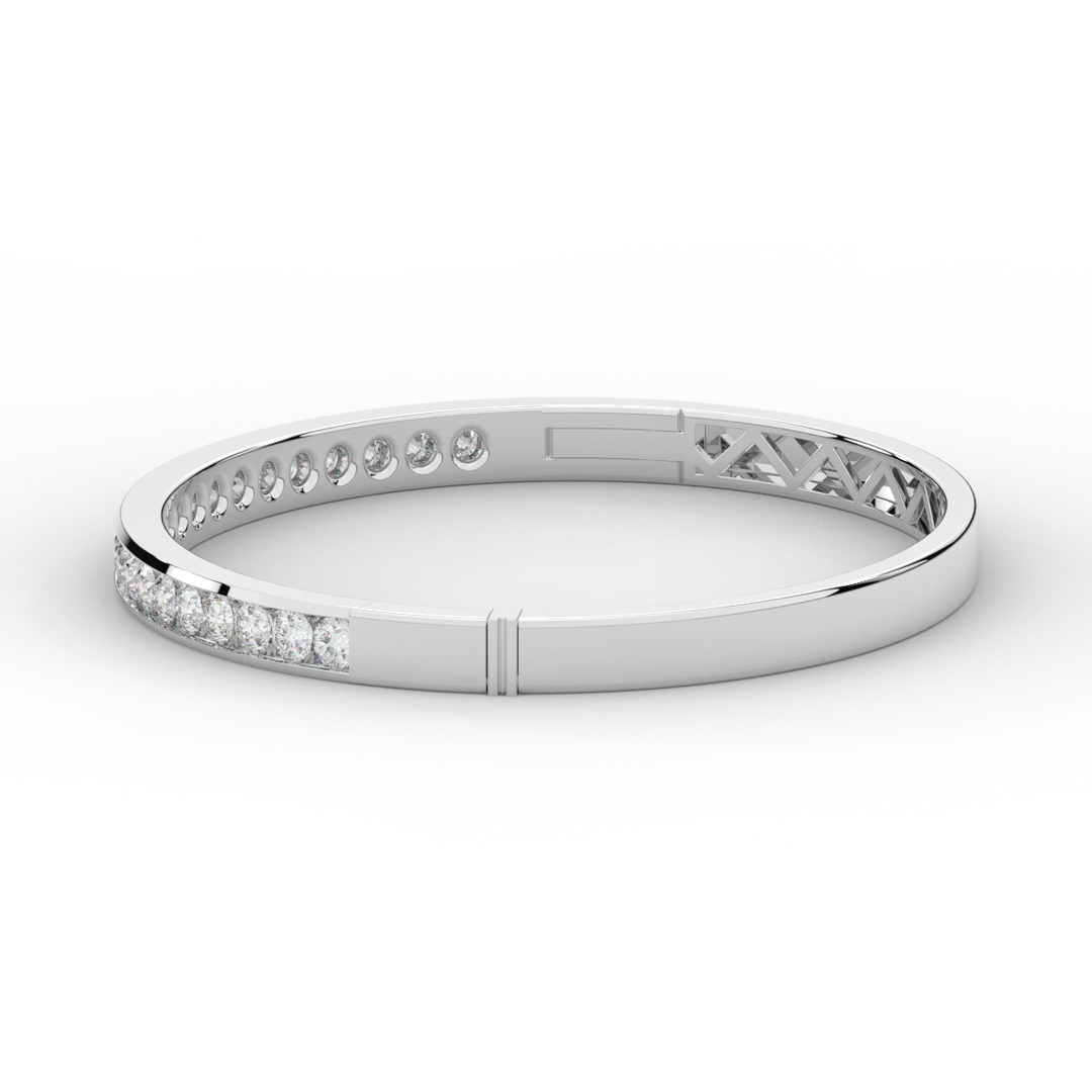 2.75CT.TW ROUND LAB CHANNEL SET DIAMOND BANGLE - Nazarelle