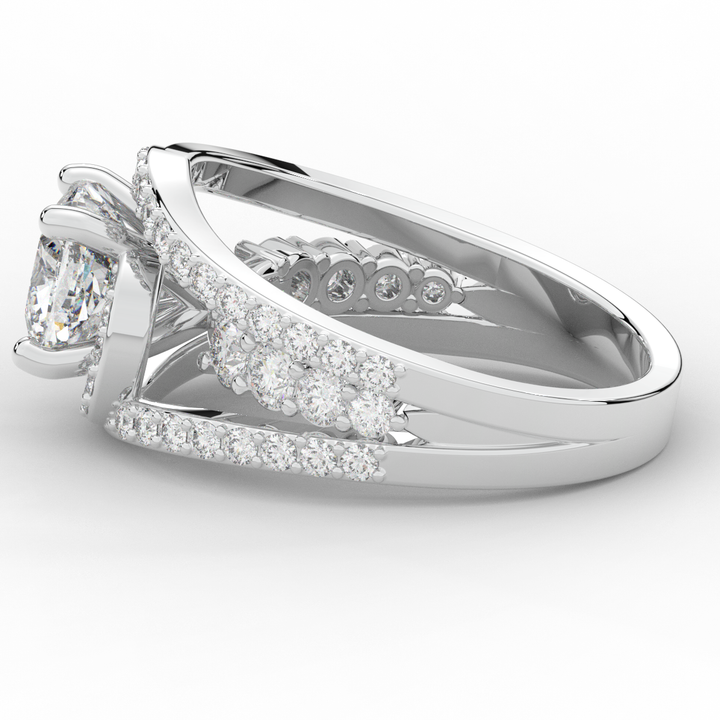 3.30CT.TW CUSHION LAB DIAMOND ENGAGEMENT RING - Nazarelle