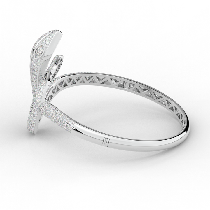 4.90CT.TW ROUND AND PEAR LAB DIAMOND SNAKE BANGLE - Nazarelle