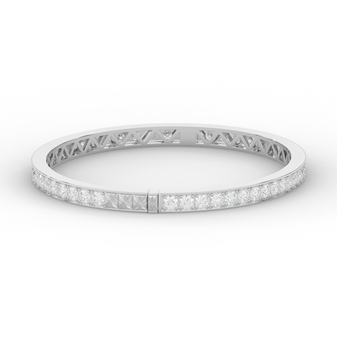 5.10CT.TW ROUND LAB DIAMOND BANGLE - Nazarelle