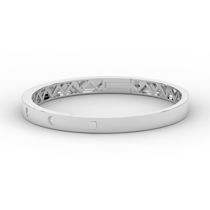 0.50CT.TW ROUND LAB DIAMOND BEZEL SET BANGLE - Nazarelle