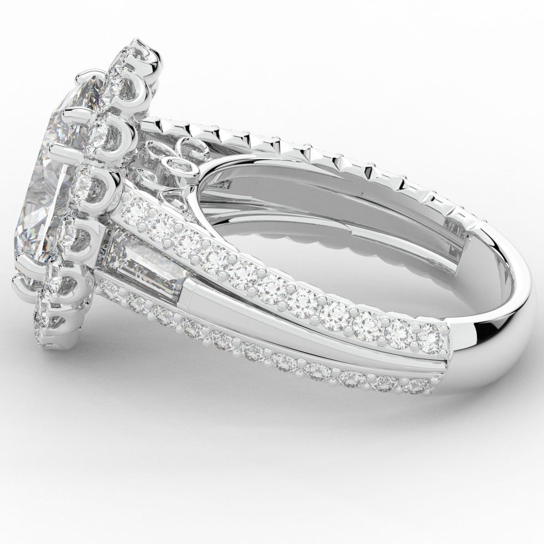 5.75CT.TW OVAL LAB DIAMOND HALO ENGAGEMENT RING - Nazarelle