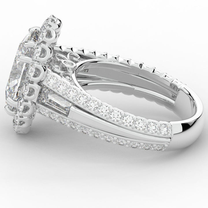 5.75CT.TW OVAL LAB DIAMOND HALO ENGAGEMENT RING - Nazarelle