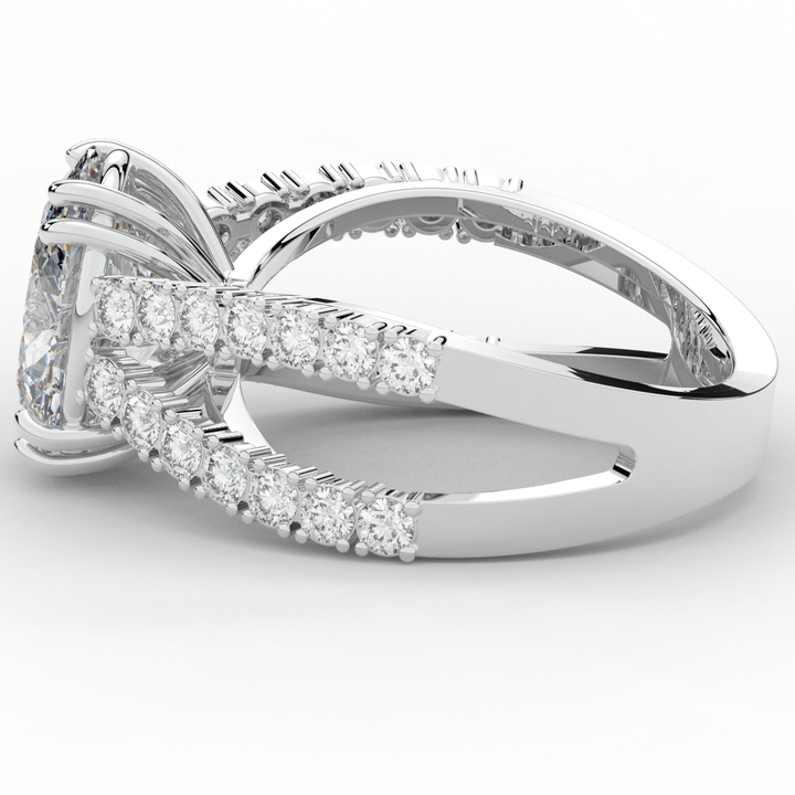3.75CT.TW OVAL LAB DIAMOND SPLIT BAND ENGAGEMENT RING - Nazarelle