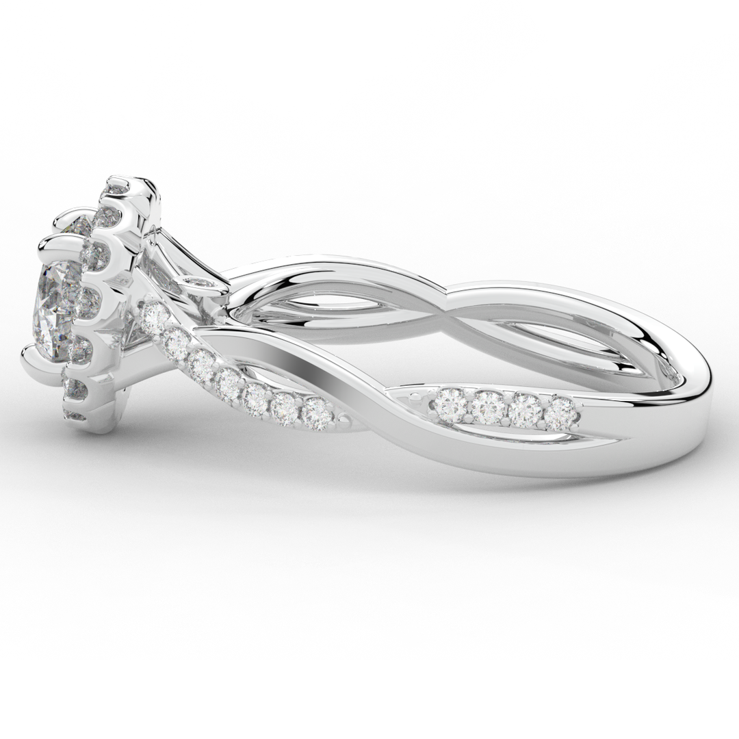 1.30CT.TW ROUND LAB DIAMOND ENGAGEMENT RING - Nazarelle