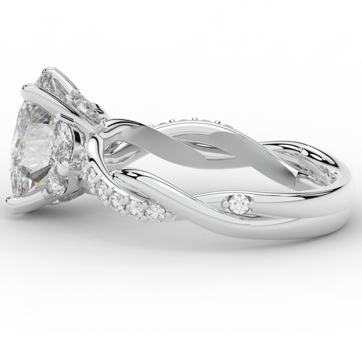 2.40CT.TW OVAL LAB DIAMOND TWIST ENGAGEMENT RING - Nazarelle