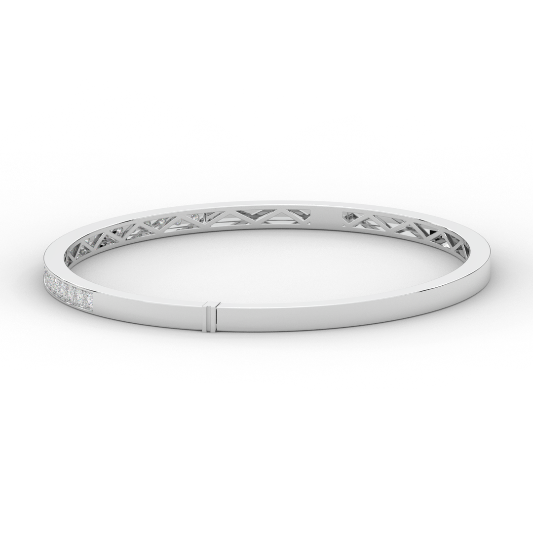 0.90CT.TW ROUND LAB DIAMOND BANGLE - Nazarelle