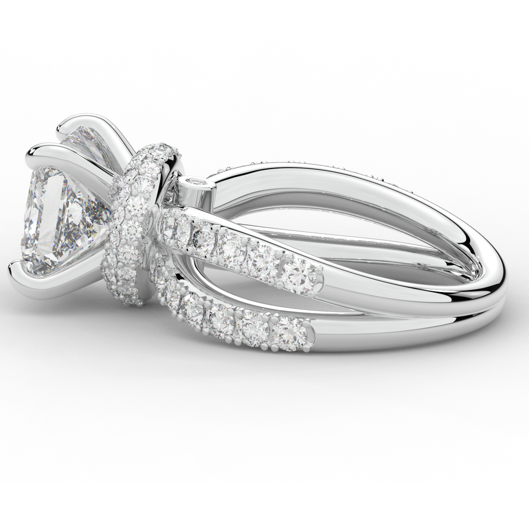 5.25CT.TW PRINCESS LAB DIAMOND ENGAGEMENT RING - Nazarelle