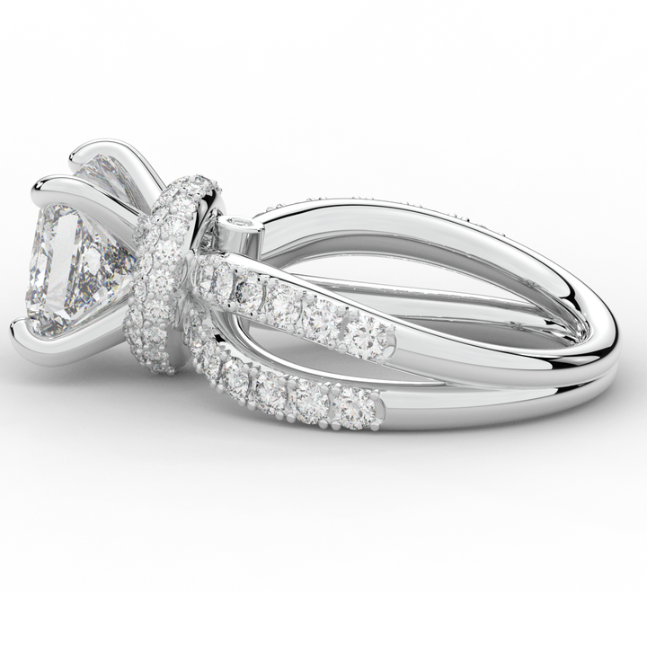 5.25CT.TW PRINCESS LAB DIAMOND ENGAGEMENT RING - Nazarelle