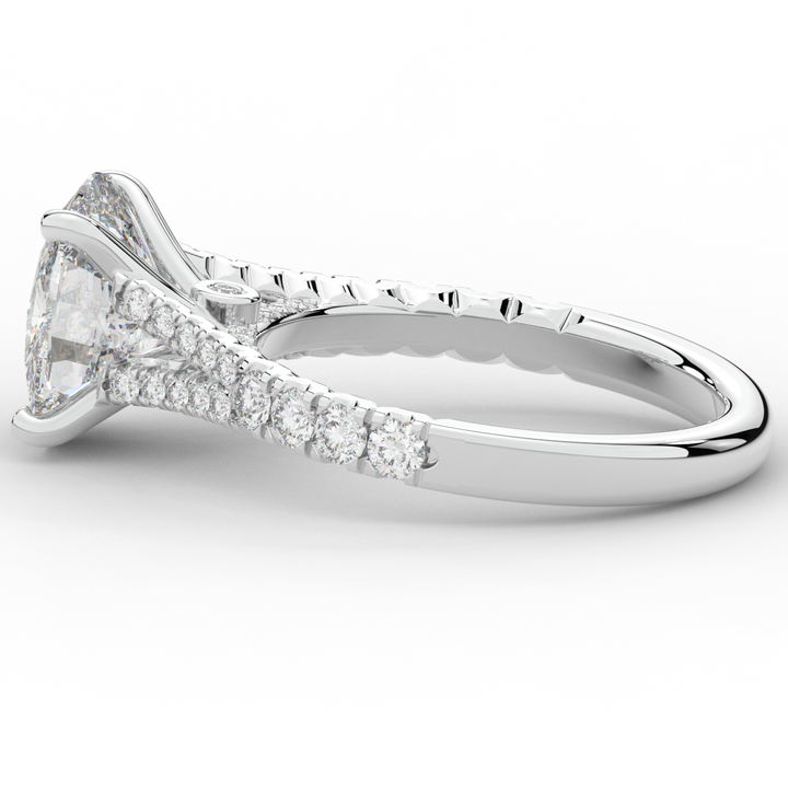 3.45CT.TW CUSHION LAB DIAMOND ENGAGEMENT RING - Nazarelle
