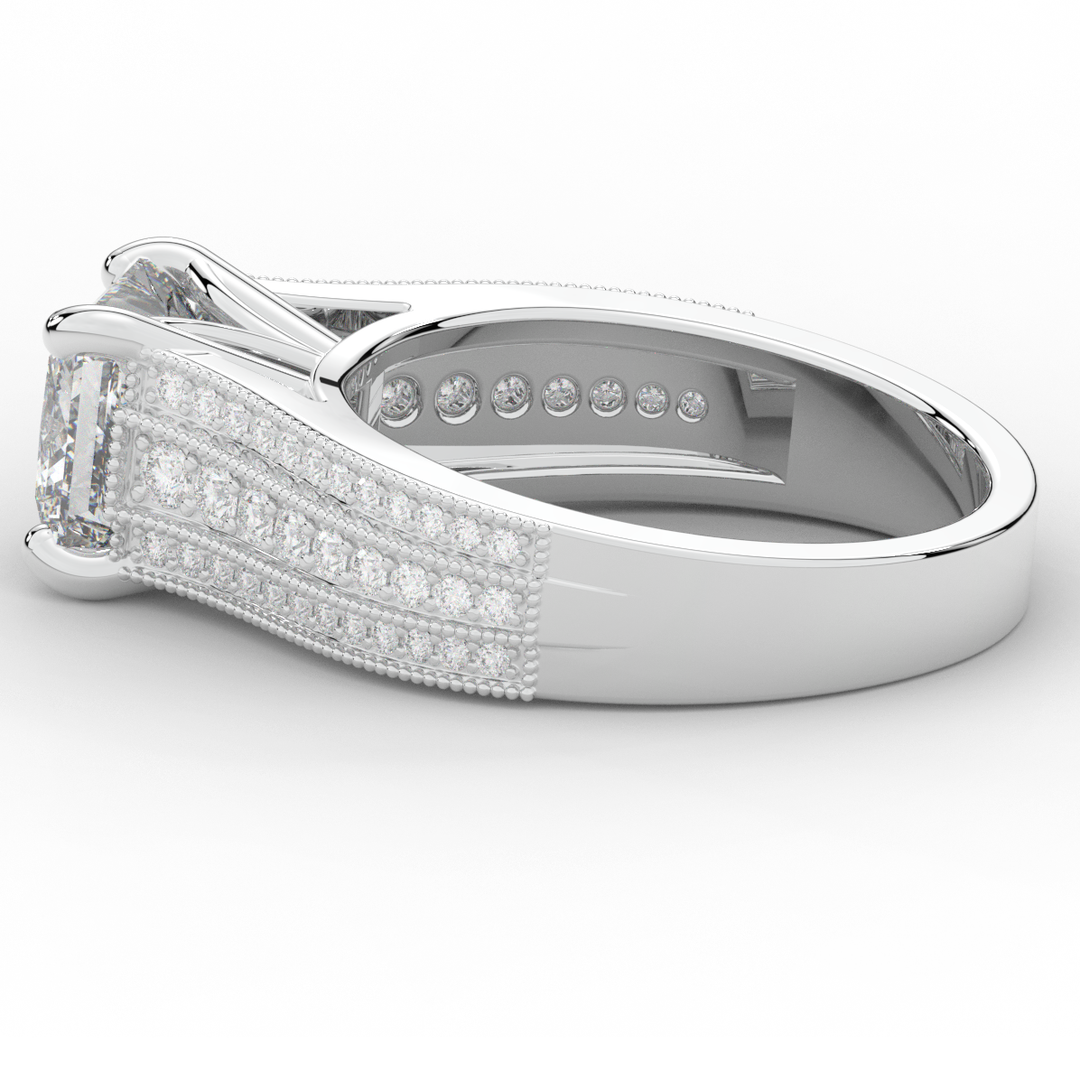 3.55CT.TW PRINCESS LAB DIAMOND ENGAGEMENT RING - Nazarelle