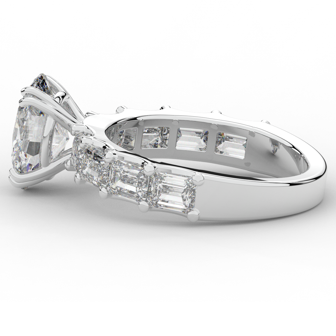 3.75CT.TW OVAL LAB DIAMOND SOLITAIRE ENGAGEMENT RING - Nazarelle