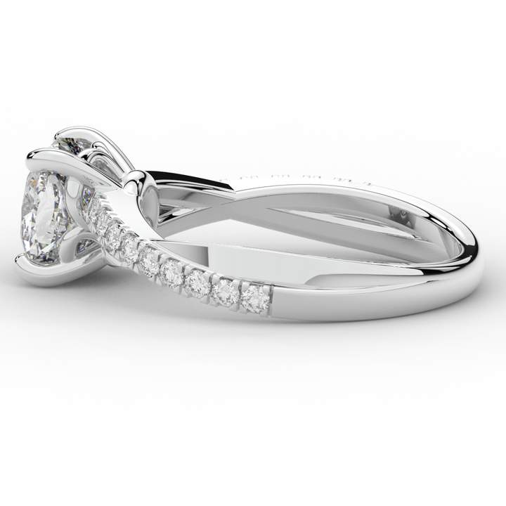 2.20CT.TW CUSHION LAB DIAMOND TWISTBAND ENGAGEMENT RING - Nazarelle