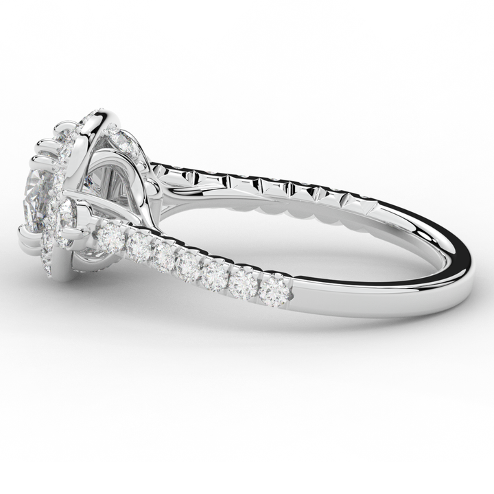 1.75CT.TW ROUND LAB DIAMOND HALO ENGAGEMENT RING - Nazarelle