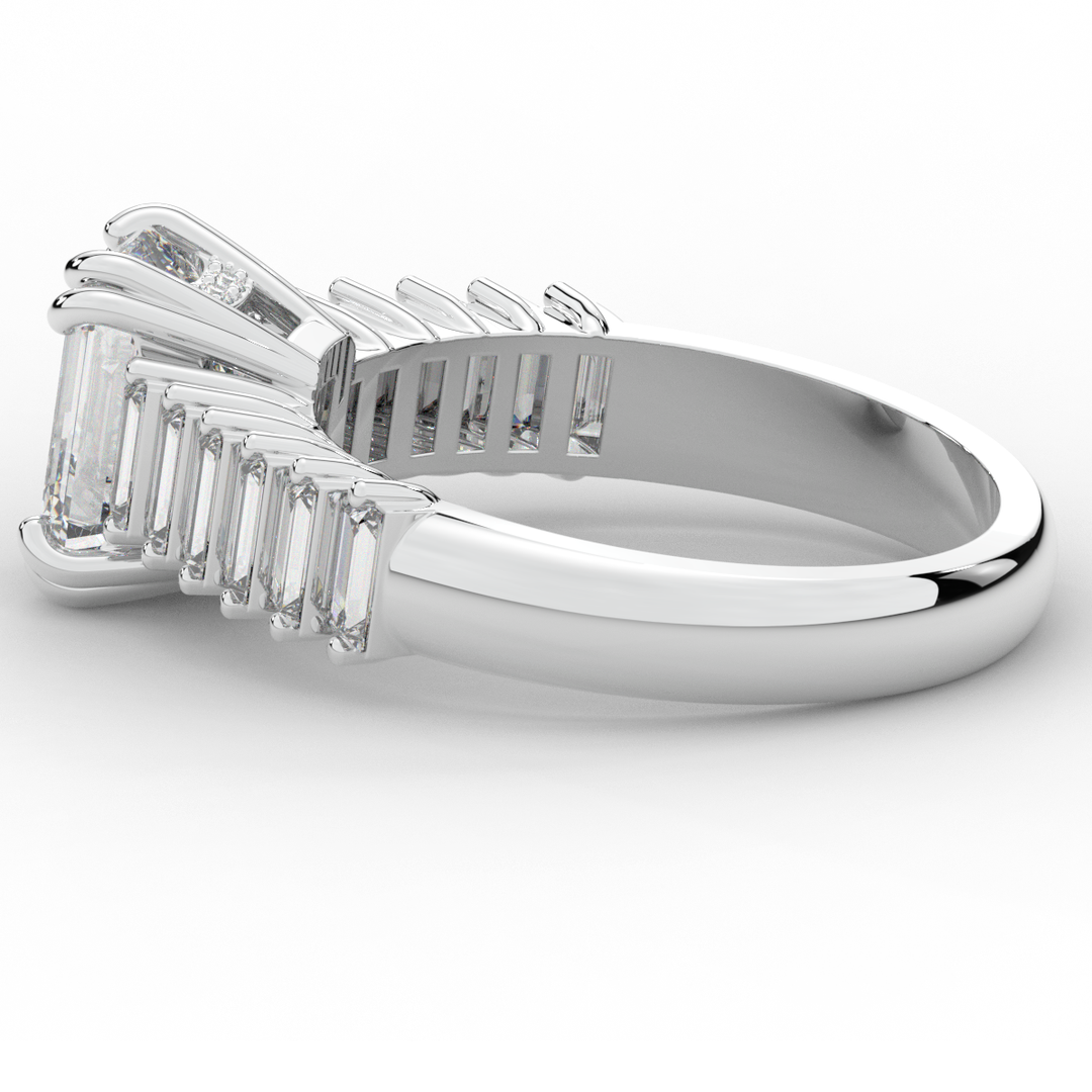 2.60CT.TW EMERALD CUT LAB DIAMOND ENGAGEMENT RING - Nazarelle