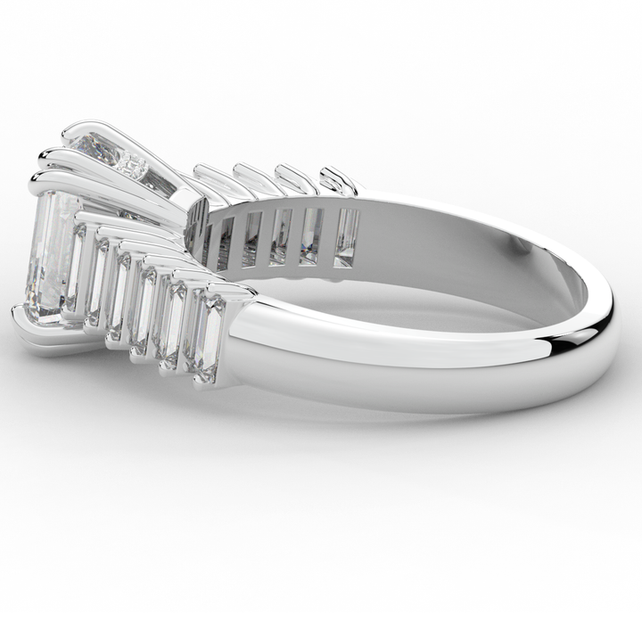2.60CT.TW EMERALD CUT LAB DIAMOND ENGAGEMENT RING - Nazarelle