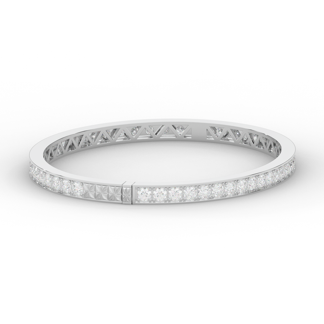 5.10CT.TW ROUND LAB DIAMOND BANGLE - Nazarelle