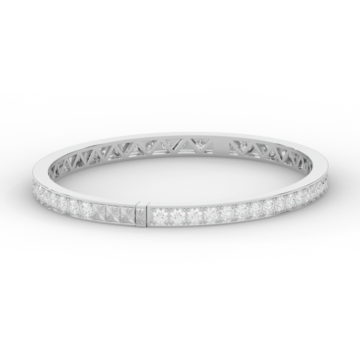 5.10CT.TW ROUND LAB DIAMOND BANGLE - Nazarelle