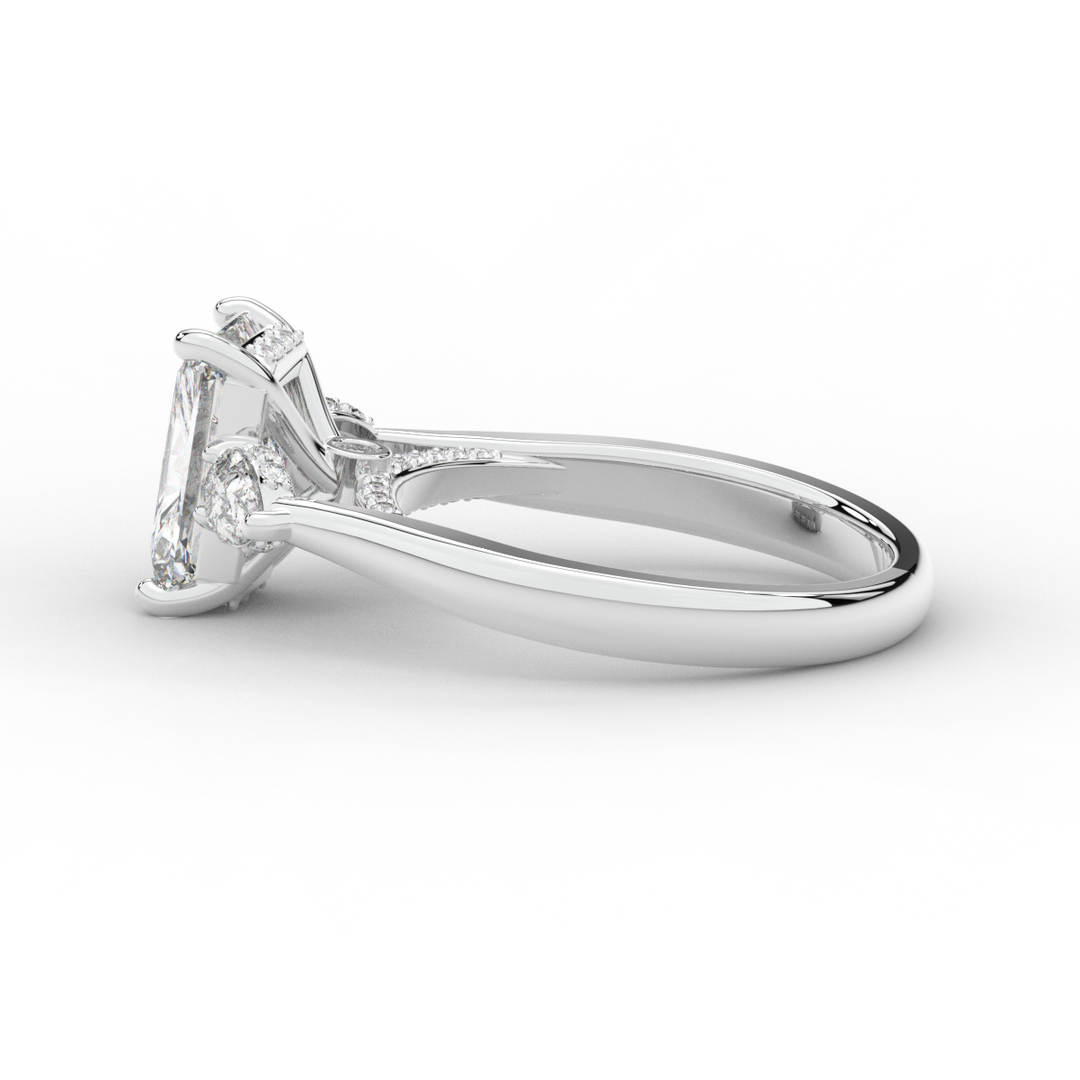 2.40CT.TW RADIANT LAB DIAMOND 3 STONE ENGAGEMENT RING - Nazarelle