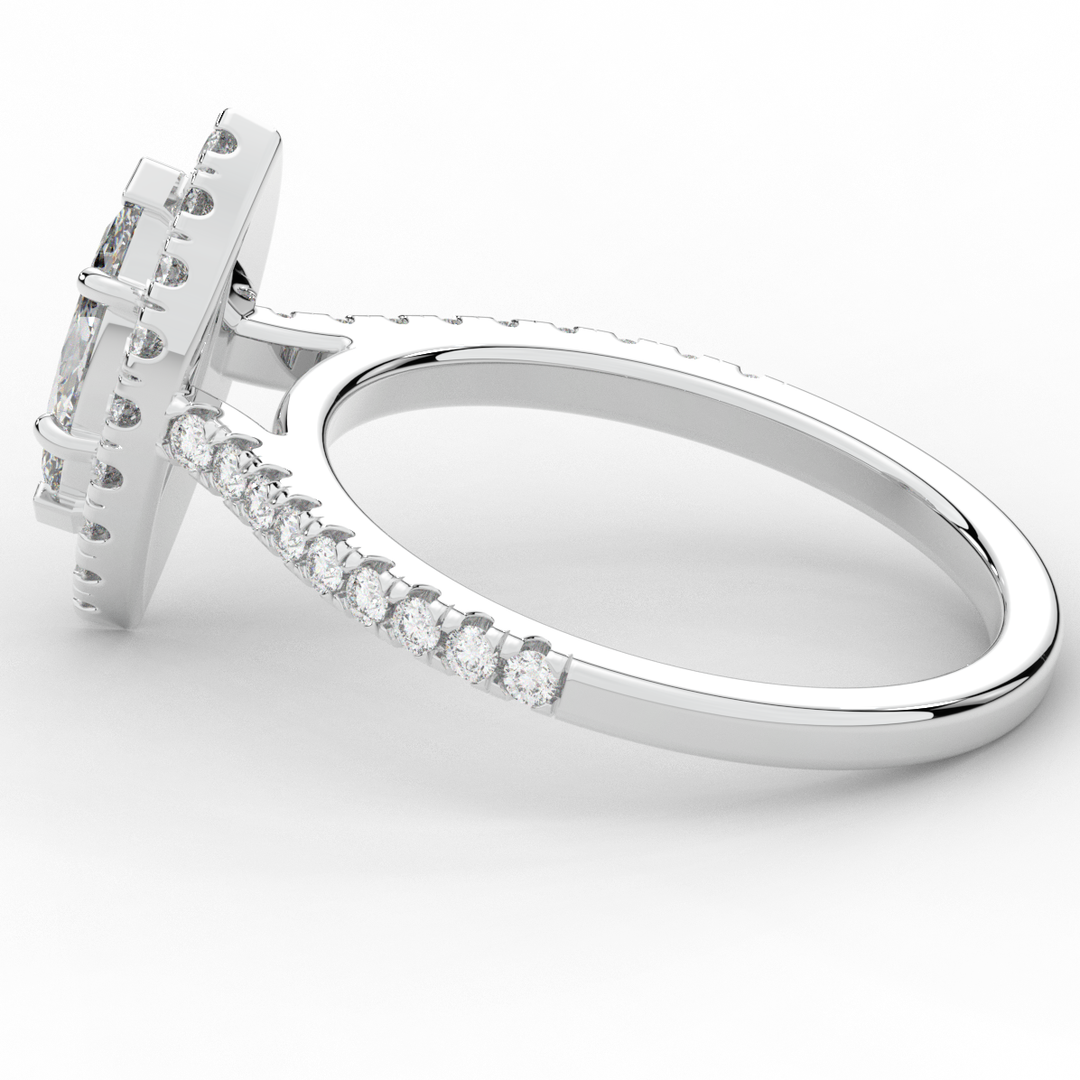 0.80CT.TW MARQUISE LAB DIAMOND HALO ENGAGEMENT RING - Nazarelle